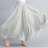 Linen Pleated Maxi Skirt