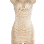 Sienna Sleek Cowl-Neck Halter Mini Dress – product detail view 4