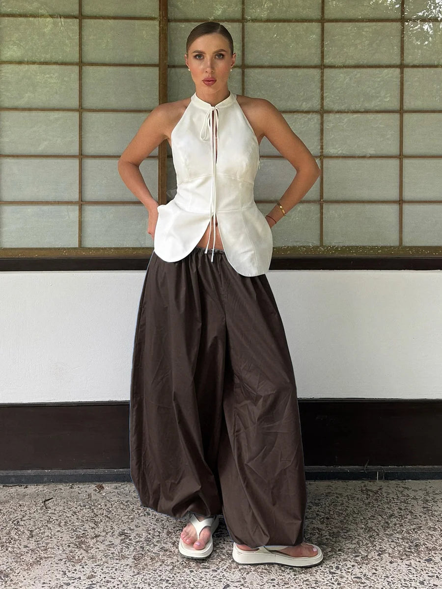 Cotton Lantern Trousers with Wide Leg – product detail view 13