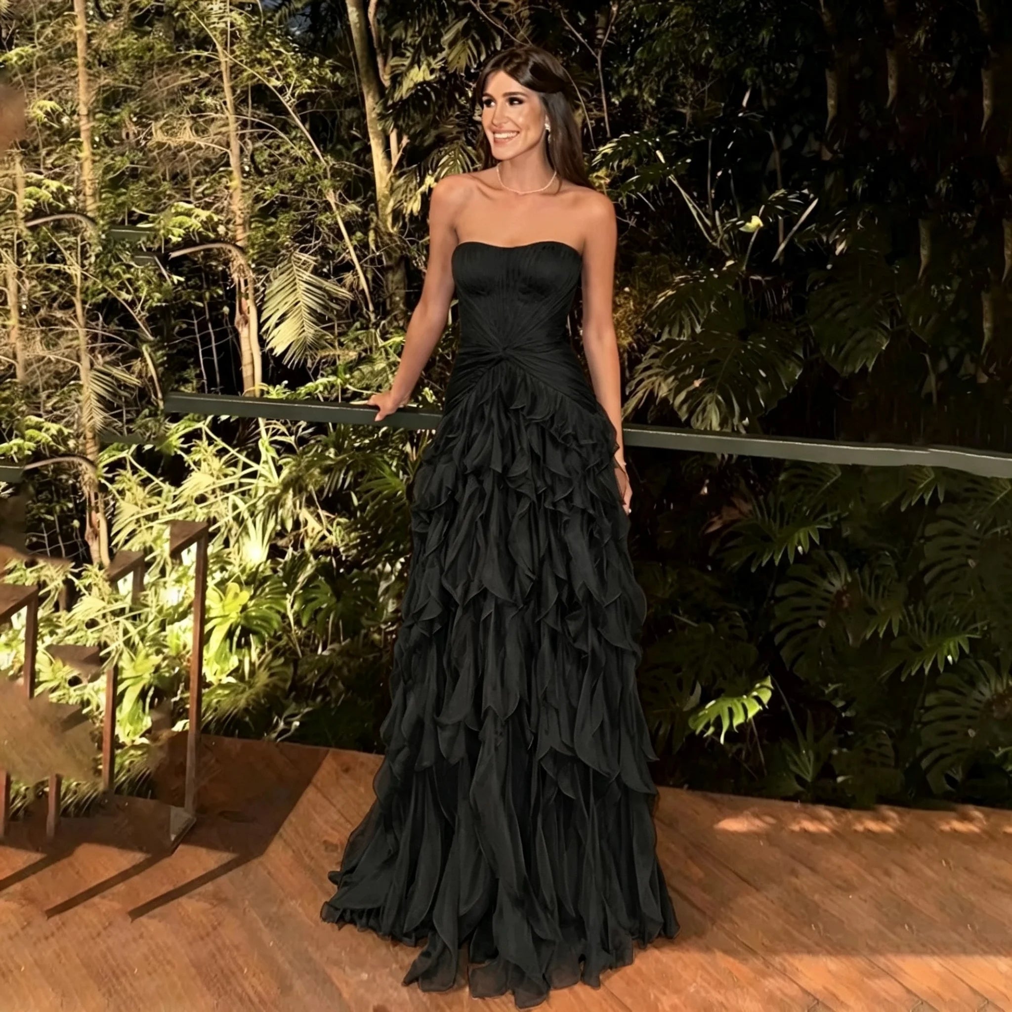 Thalia Elegant Ruffle Ruched Maxi Dress – product detail view 11