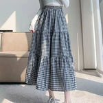 Checked Patchwork Tiered Midi Skirt – product detail view 3