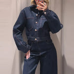 Nell Contemporary High-Waist Denim Trouser Set – product detail view 1