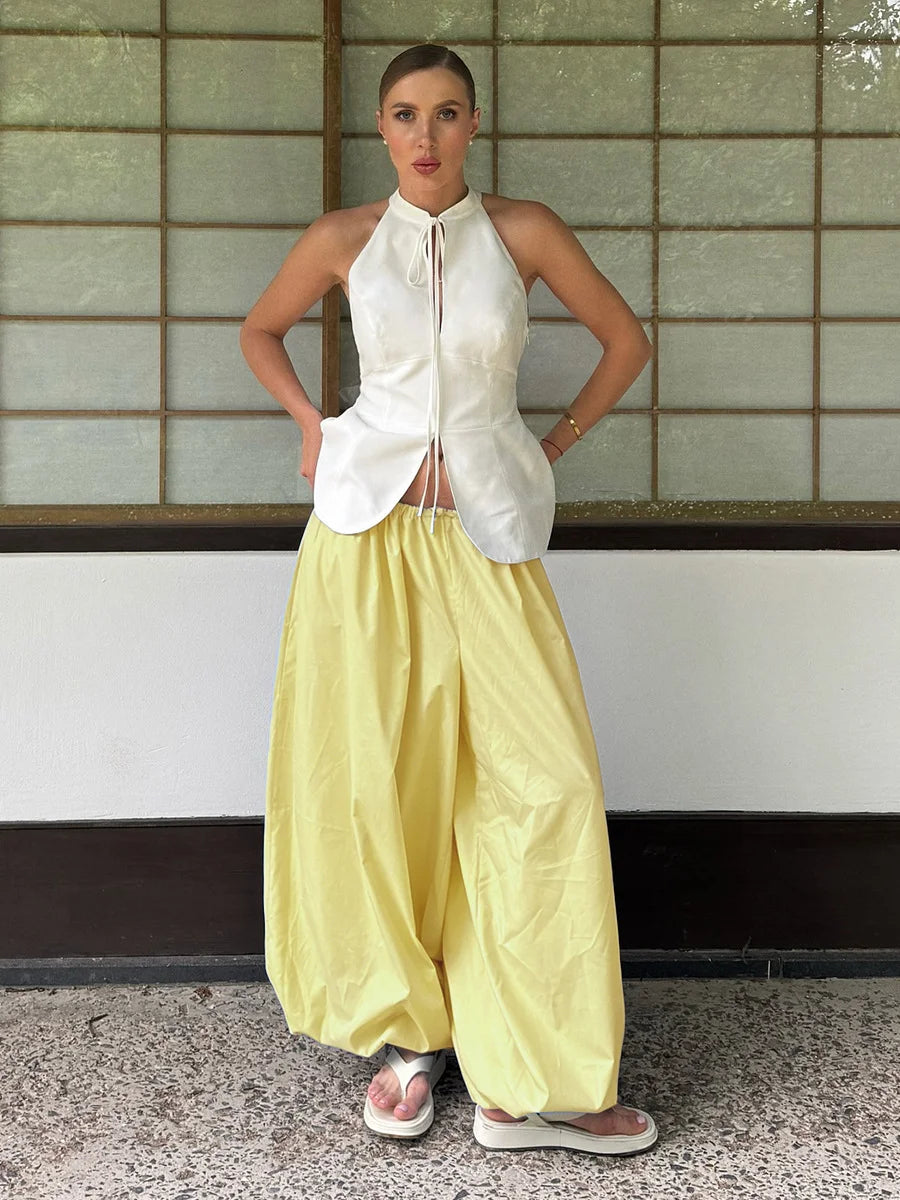 Cotton Lantern Trousers with Wide Leg – product detail view 9