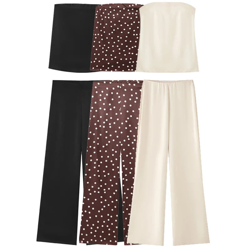 Satin Bustier and Wide Leg Trouser Set – product detail view 1