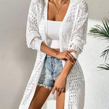 Alba Longline Open-Front Knit Cardigan