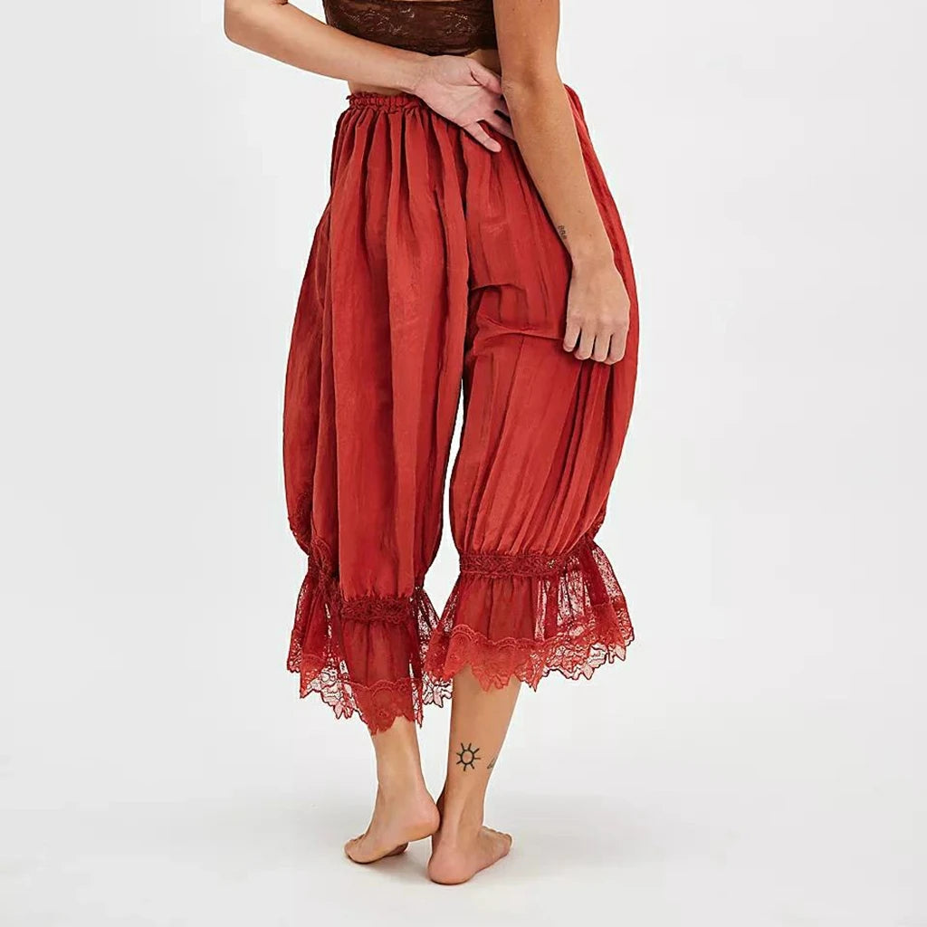 Floral Lace Lantern Trousers with Drawstring Waist – product detail view 5