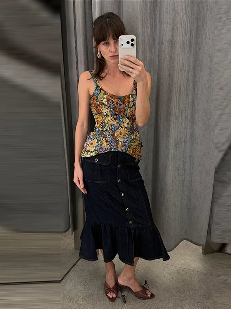 Haven Elegant Floral Open-Back Top – product detail view 1