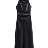 Satin Slip Midi Dress