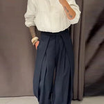 Striped Pleated Trousers with High Waist – product detail view 3