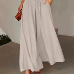 Polka Dot Wide Leg Trousers with Elastic Waist – product detail view 7