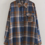 Maple Oversized Plaid Long-Sleeve Shirt