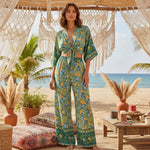 Nina Lightweight Floral Wide-Leg Beach Trouser Set – primary product view