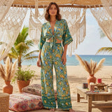 Nina Lightweight Floral Wide-Leg Beach Trouser Set – primary product view