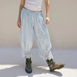 Floral Lace Lantern Trousers with Drawstring Waist – product detail view 12