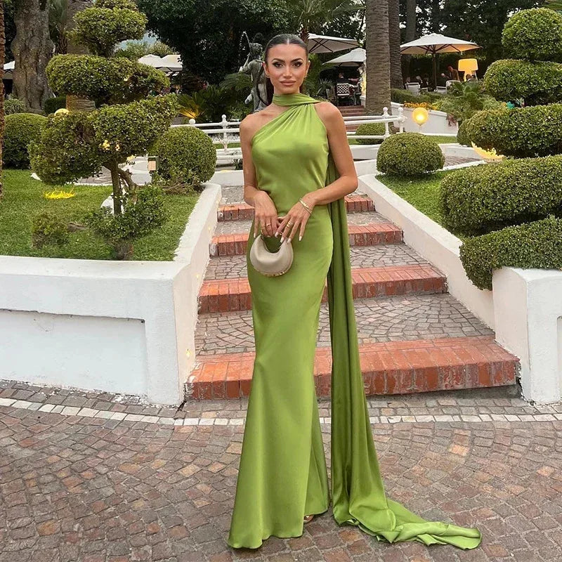 Nora Elegant Open-Back Satin Maxi Dress – alternate product view