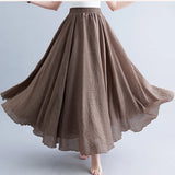 Linen Pleated Maxi Skirt