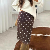 Coco Polka-Dot Pencil Midi Skirt
