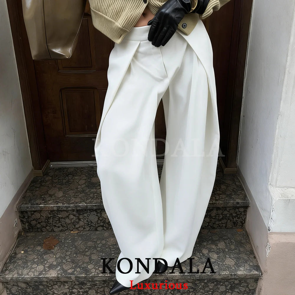 Pleated Wide Leg Trousers with Side Pockets – product detail view 4