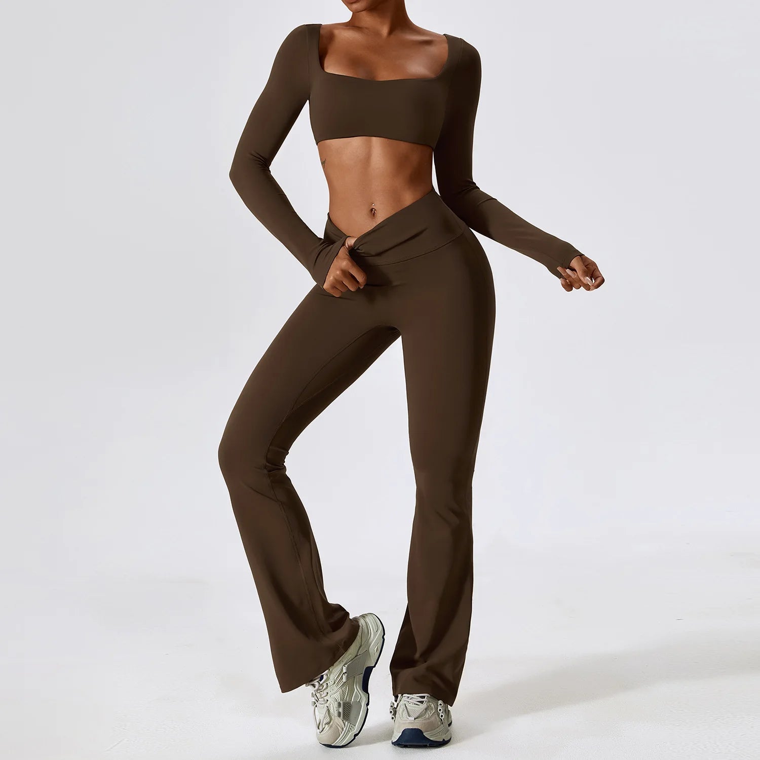 Seamless Two Piece Activewear Set with Long Sleeve Top – product detail view 13