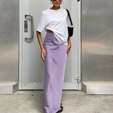 Satin Trumpet Maxi Skirt with High Waist – product detail view 4