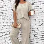 Batwing Sleeve Top and Straight Leg Trouser Set – product detail view 6