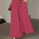 Polka Dot Wide Leg Trousers with Elastic Waist – product detail view 3