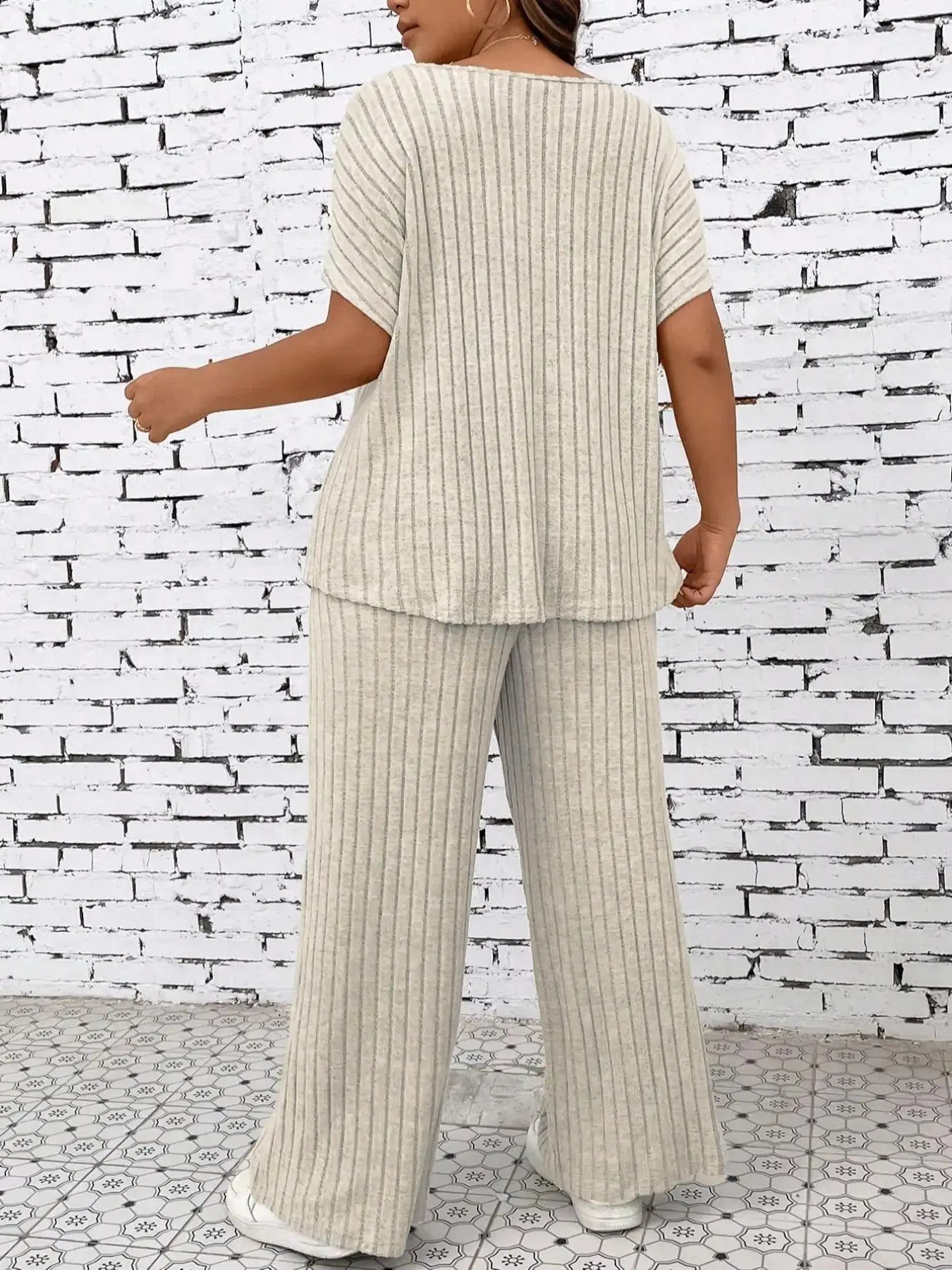 Batwing Sleeve Top and Straight Leg Trouser Set – product detail view 1