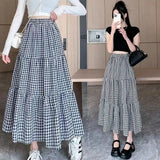 Checked Patchwork Tiered Midi Skirt – product detail view 1