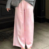 Satin Wide Leg Trousers with Elastic Waist – product detail view 5