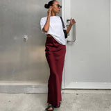 Satin Trumpet Maxi Skirt with High Waist – product detail view 12