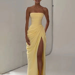 Mabel Elegant Pleated Halter Maxi Dress – product detail view 5