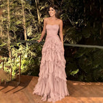 Thalia Elegant Ruffle Ruched Maxi Dress – product detail view 1
