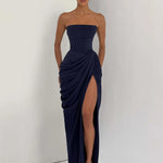 Mabel Elegant Pleated Halter Maxi Dress – product detail view 6