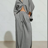 Sable Elegant Long-Sleeve Trouser Set – primary product view