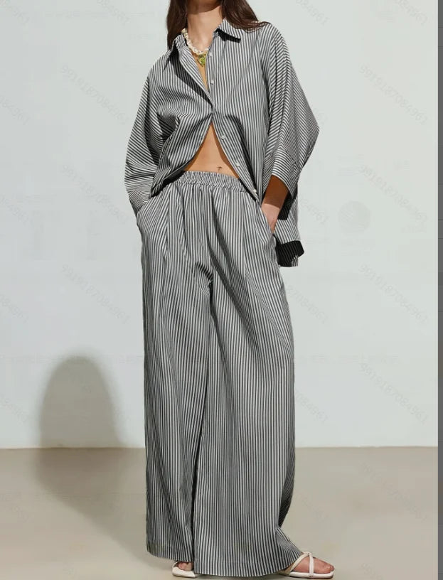 Sable Elegant Long-Sleeve Trouser Set – primary product view
