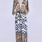 Josie Lightweight Leopard-Print Chiffon Beach Kimono – product detail view 4
