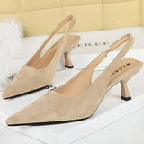 Black Kitten Heels with Cut Out Detail