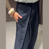 Striped Pleated Trousers with High Waist – product detail view 5