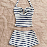 Jade Relaxed Open-Back Knit Shorts Set – alternate product view
