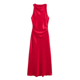 Satin Slip Midi Dress
