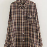 Maple Oversized Plaid Long-Sleeve Shirt