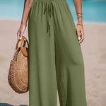 Wide Leg Beach Trousers with Drawstring Waist – product detail view 4