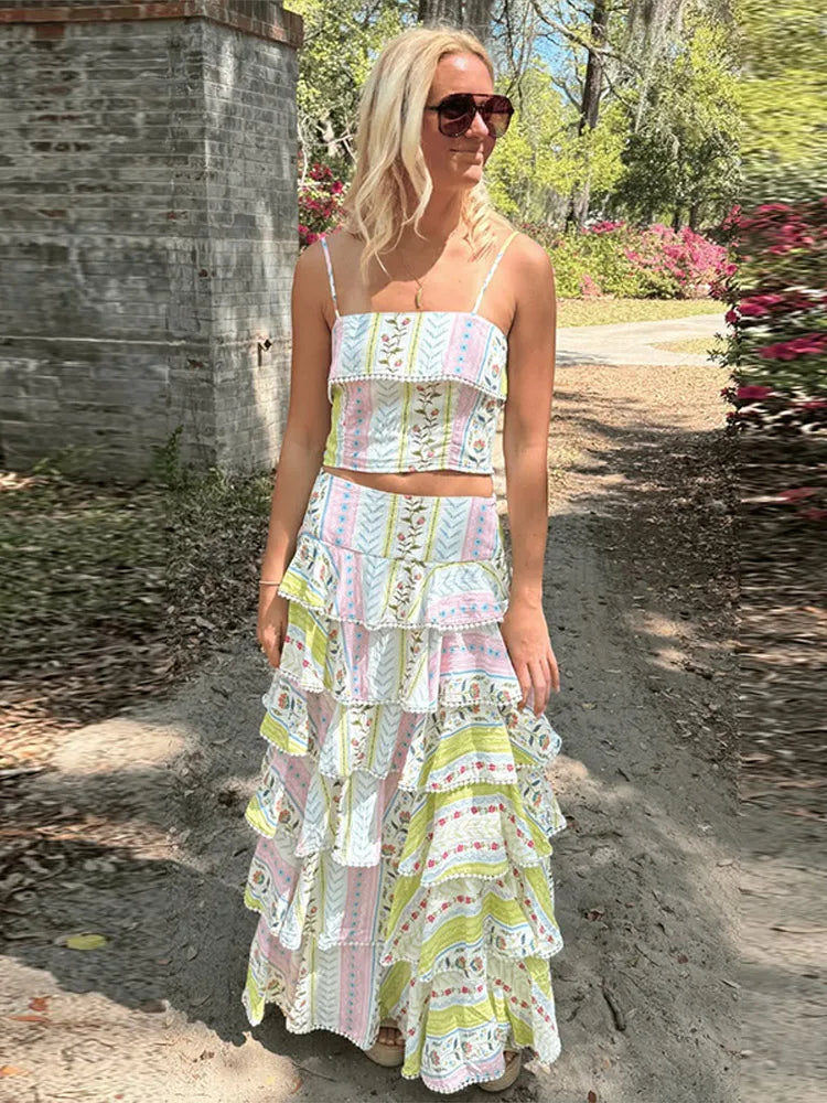 Harper Contemporary Floral Ruffle Skirt Set – alternate product view