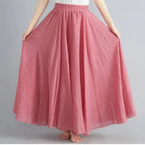 Linen Pleated Maxi Skirt