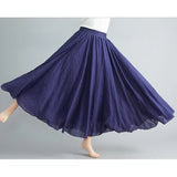 Linen Pleated Maxi Skirt