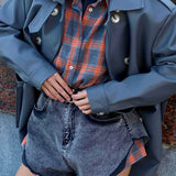 Maple Oversized Plaid Long-Sleeve Shirt