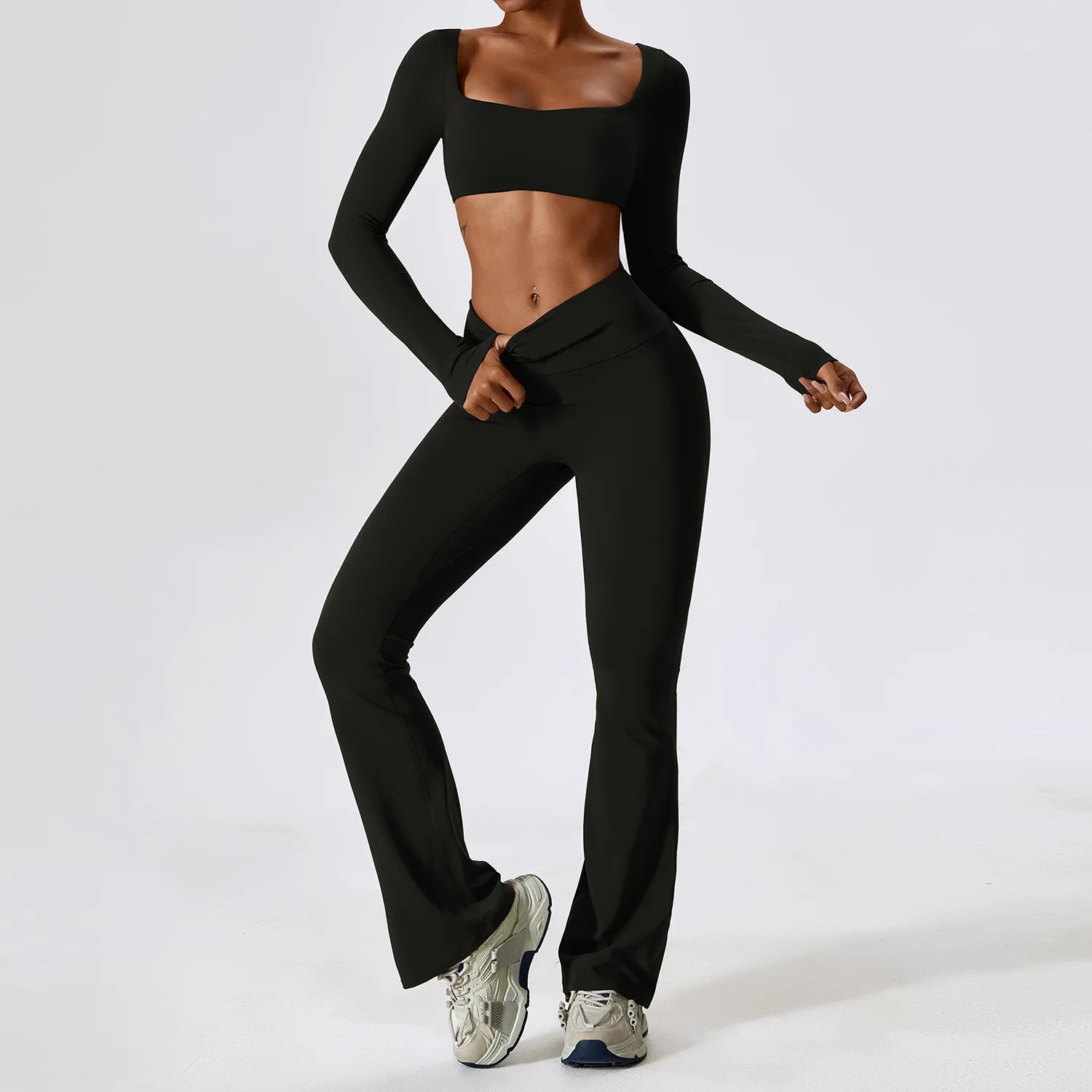 Seamless Two Piece Activewear Set with Long Sleeve Top – product detail view 14