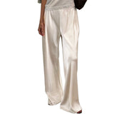 Satin Wide Leg Trousers with Elastic Waist – product detail view 8