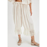 Floral Lace Lantern Trousers with Drawstring Waist – alternate product view