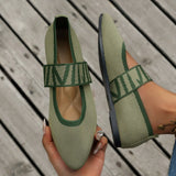 Knit Ballet Flats with Pointed Toe